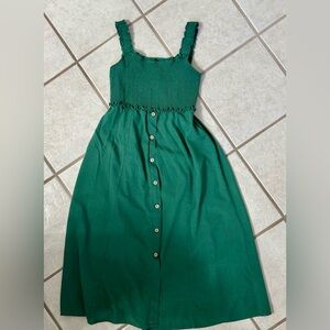Blu Pepper Emerald Green Ruffle Strap Dress